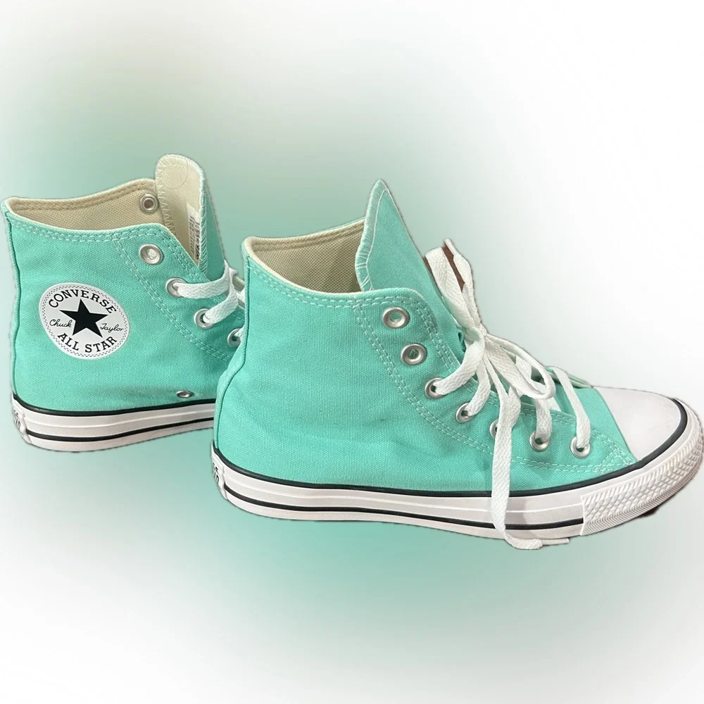 Converse Teal High-Top Sneakers - Picture 8 of 9